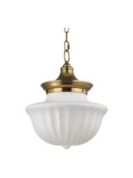 Dutchess 2-Light Large Pendant in Aged Brass.